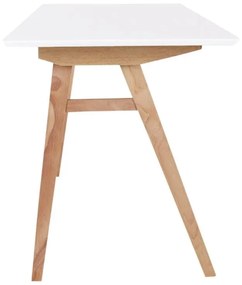 Dizajnový písací stôl Carmen, biely / prírodný