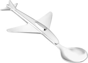 Antikoro detská lyžička v striebornej farbe Plane – Zilverstad