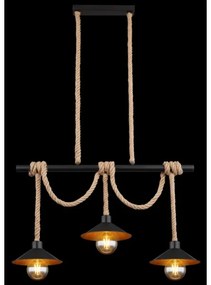 Globo 15690-3H - Závesné svietidlo na lanku DIANA 3xE27/60W/230V čierne