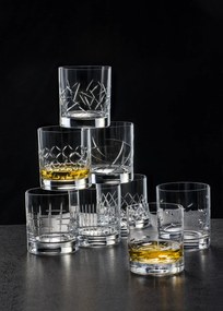 Crystalex brúsené poháre na whisky Barline matný brús 280 ml 4KS