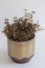 Hnedý perleťový keramický kvetináč 18cm