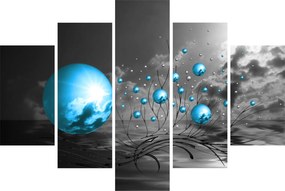 Obraz svetlo modrých gulí (150x105 cm)