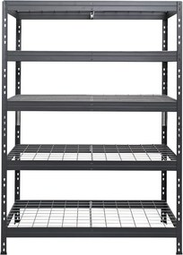 Kovové regály RIVET PRO 252x120x60 oceľová mriežka 7 úrovní antracitová sivá