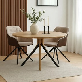 Set - 2 ks Jedálenská stolička AVENBERG LARO – otočná, béžovo-hnedá