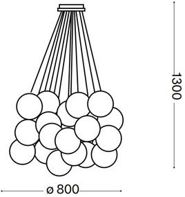 Ideal Lux - Luster na lanku MAPA PLUS 22xE14/40W/230V