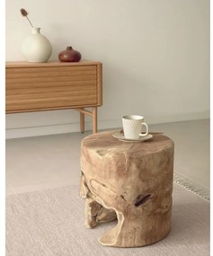 Okrúhly odkladací stolík z tíkového dreva ø 35 cm Tropicana – Kave Home