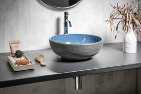 Sapho Sapho, PRIORI keramické umývadlo, priemer 41cm, 15cm, čierna/kameň, PI021