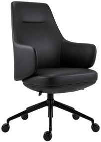 ANTARES Kancelárske kreslo GLORIA MEDIUM čierna koža / koženka