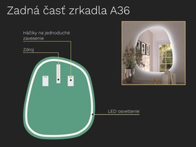 Organické LED zrkadlo s osvetlením A36 44×51