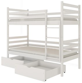 Detská posteľ 90 x 200 cm Nubia (s roštom a úl. priestorom) (biela). Akcia -21%. Vlastná spoľahlivá doprava až k Vám domov. 1013531
