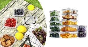 24 dielna plastová sada dóz na uchovávanie čerstvých potravín