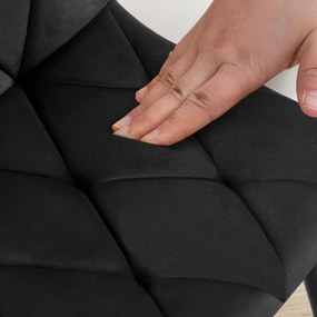 Jedálenská stolička Clairton zamat - čierna