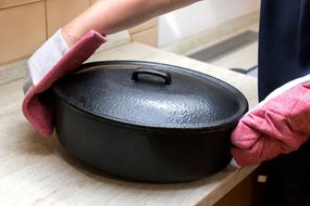 Home Elements Kuchynská chňapka a podložka béžová a červená