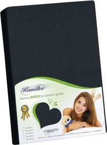 Bellatex Jersey prestieradlo Kamilka čierna, 160 x 200 cm