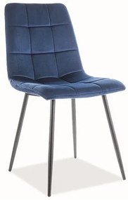 Jedálenská stolička Mila Velvet, modrá / čierna