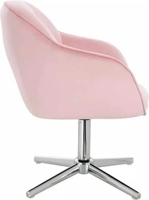 LuxuryForm DESIGN Stolička AVOLA VELUR na striebornom kríži - svetlo ružová