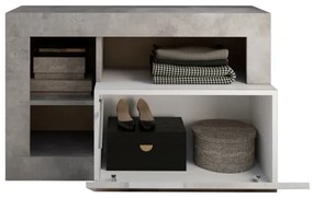 Lavica LENOR biela/šedá betón