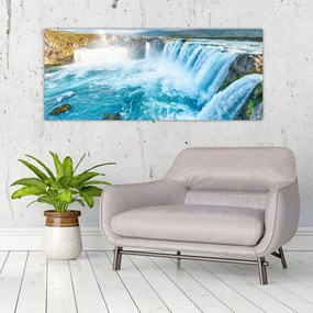 Obraz - Vodopád Godafoss (120x50 cm)