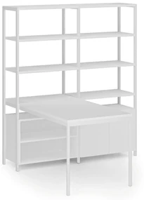 Zostava HOME OFFICE s policami, biela