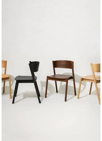 Čierna jedálenská stolička z dubového dreva Oblique - Hübsch