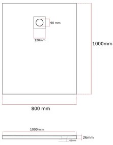 Erga Oldaf, SMC obdĺžniková sprchová vanička 100 x 80 cm, šedá matná, ERG-GMA-OL-80100G