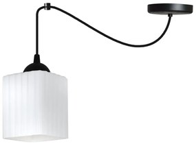 Závesné svietidlo Riffle Square Spider, 1x biele sklenené tienidlo, b