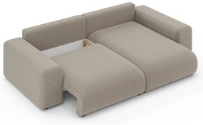 Béžová rozkladacia rohová pohovka s úložným priestorom (variabilný roh) Luma – Ropez