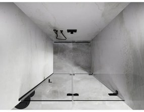 Mexen, Mexen Lunar-F pravé sklápacie sprchové dvere 90 cm, transparentné, pištoľovo šedé kartáčované - 836-090-000-66-00-P