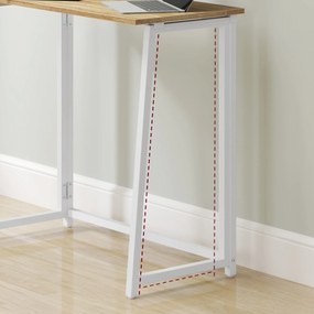 Set do pracovne ZARIMO stôl 80x40 cm biely + kreslo AVOLA VELVET modré