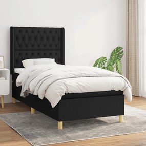 Boxspring posteľ s matracom čierna 100x200 cm látka 3132211