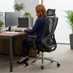 Kancelárska ergonomická stolička Neoseat AMADORA — čierna, nosnosť 150 kg