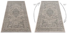 Koberec JADE 45018/100 Ornament, ramka béžový / modrý