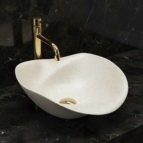 Keramické umývadlo na dosku REA HM-34B Handmade ART, béžová mat