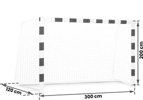 Neo-Sport Futbalová bránka 300 x 200 x 120 cm NS-465 čierna a biela
