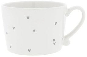 Cup White/Little Hearts Grey 10x8x7cm