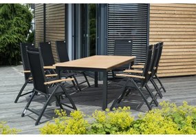 Doppler EXPERT WOOD antracit - záhradný rozkladací hliníkový stôl 220/280 x 100 x 75 cm