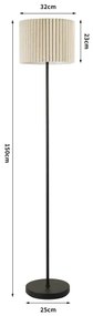 Brilagi - Stojacia lampa NORDIC WAVE 1xE27/15W/230V ľan/čierna