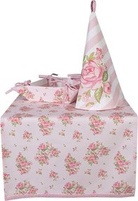 Bavlnená okrúhla utierka s kvetmi ruže Sweet Roses - Ø 80cm