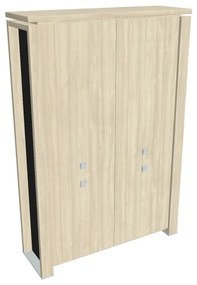 Vysoká skriňa Verno+ S 140 x 46 x 210 cm, delená, agát / čierna