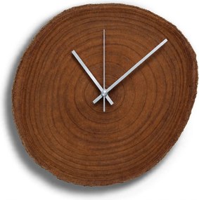 Drevené hodiny z prírodného plátu s kôrou | KORA: Amber - 3072 26-29 cm 4806-115490 KOR002-29-AMBER