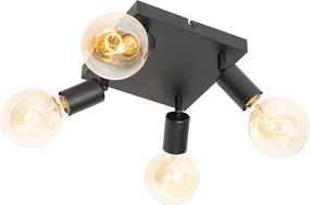 Moderné bodové svetlo čierne štvorcové 4-svetlo - Facil