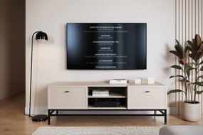 TV stolík Lorini 150 cm na stojane – kašmírová / čierne úchytky T