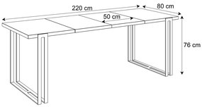 Jedálensky rozkladací stôl KALEN dub sonoma Rozmer stola: 140/240x80cm