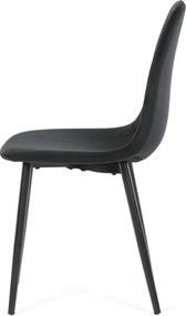 Jedálenská stolička zamatová, čierna CT-V2971 BK4