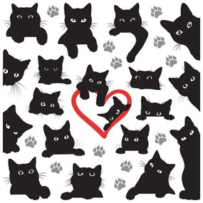 Samolepiaca dekorácia Cats, 30 x 30 cm