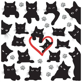Samolepiaca dekorácia Cats, 30 x 30 cm