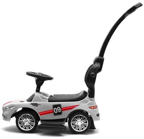 Detské odrážadlo so zvukom a vodiacou tyčou Baby Mix RACER biele