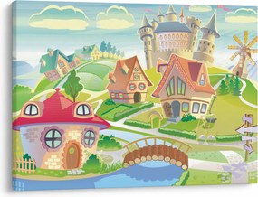 Obraz - Farebné mestečko (70x50 cm)