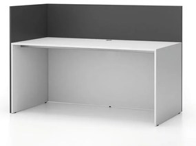 PLAN Kancelárska zostava single s paravánom SEGMENT, ľavá, biela/grafit