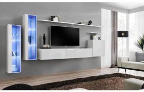 Obývacia stena Switch Sklo +LED XI Biely